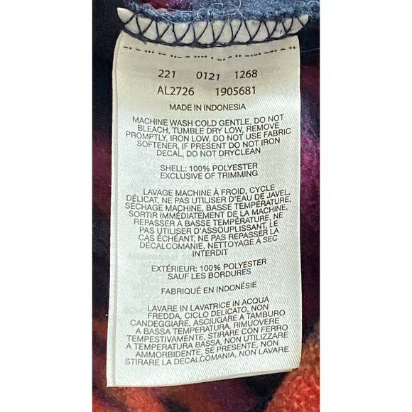 COLUMBIA Ali Peak Pullover Fleece Hoodie Dark Nocturnal Folk Blur Womens XS - Picture 13 of 13